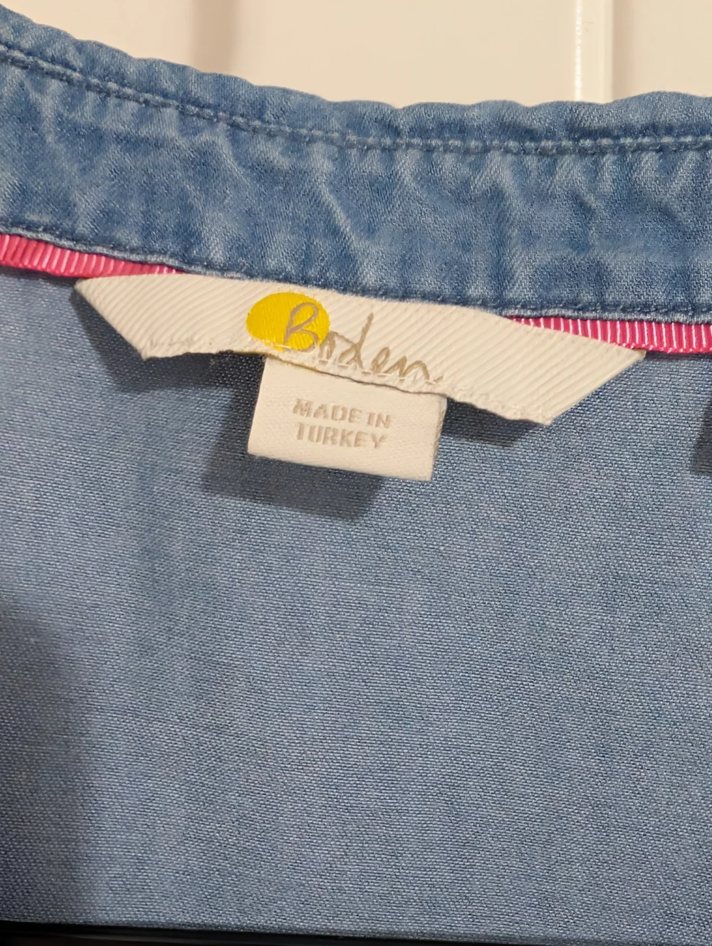 Boden Aubrey Denim Midi Chambray Tie-Waist Dress in Light Blue Size US 6 - Picture 3 of 11